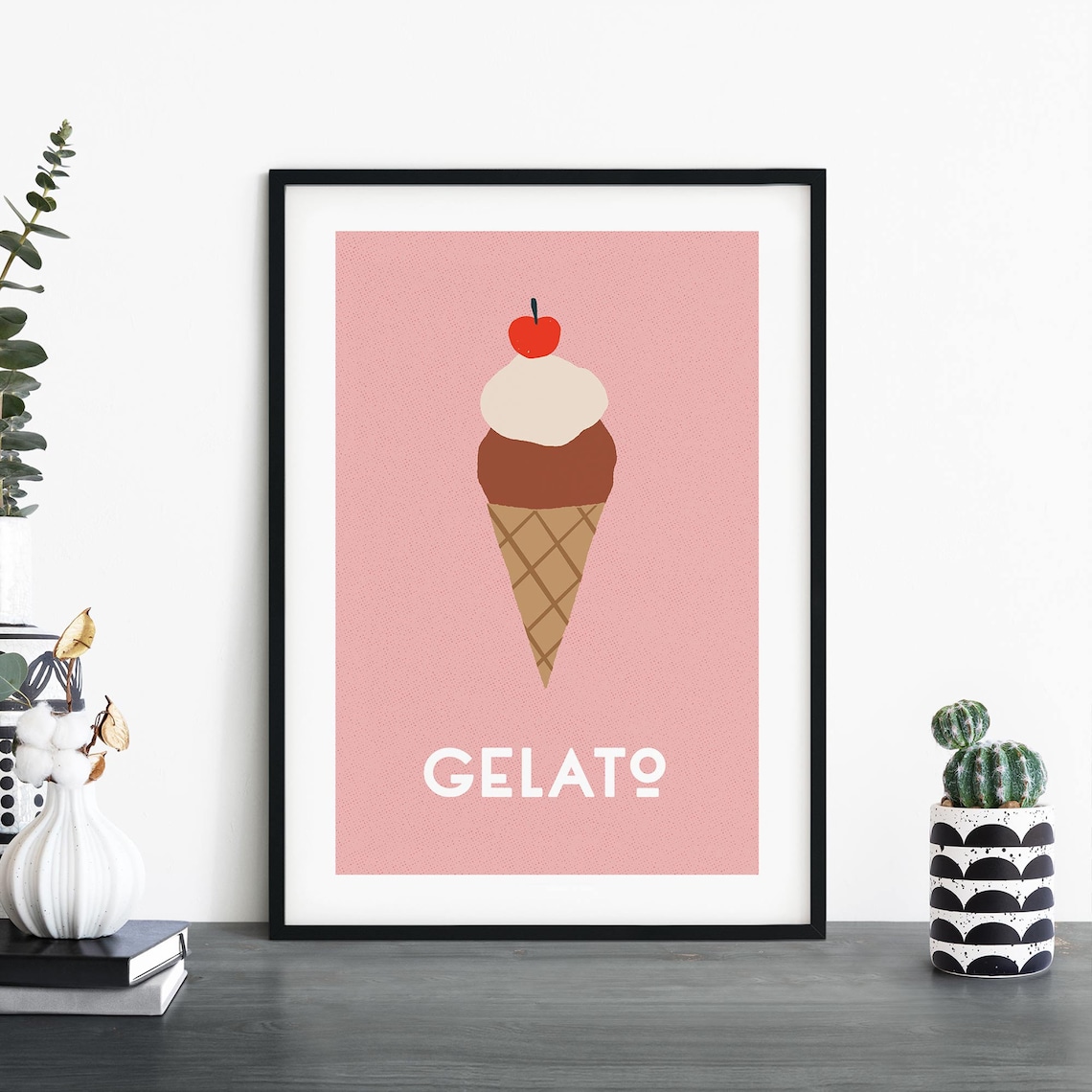 Gelato Italian Retro Illustrative Art Print