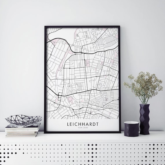 Leichhardt Sydney New South Wales Minimalist City Street Map Poster