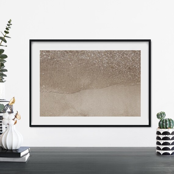 Soft Gentle Wave Over Wet Sand Minimalist Coastal Photo Poster
