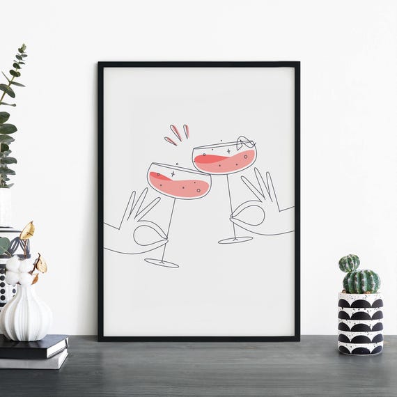 Daiquiri Cheers Illustrative Print Wall Art 4x6 5x7 A4 A3 A2 A1