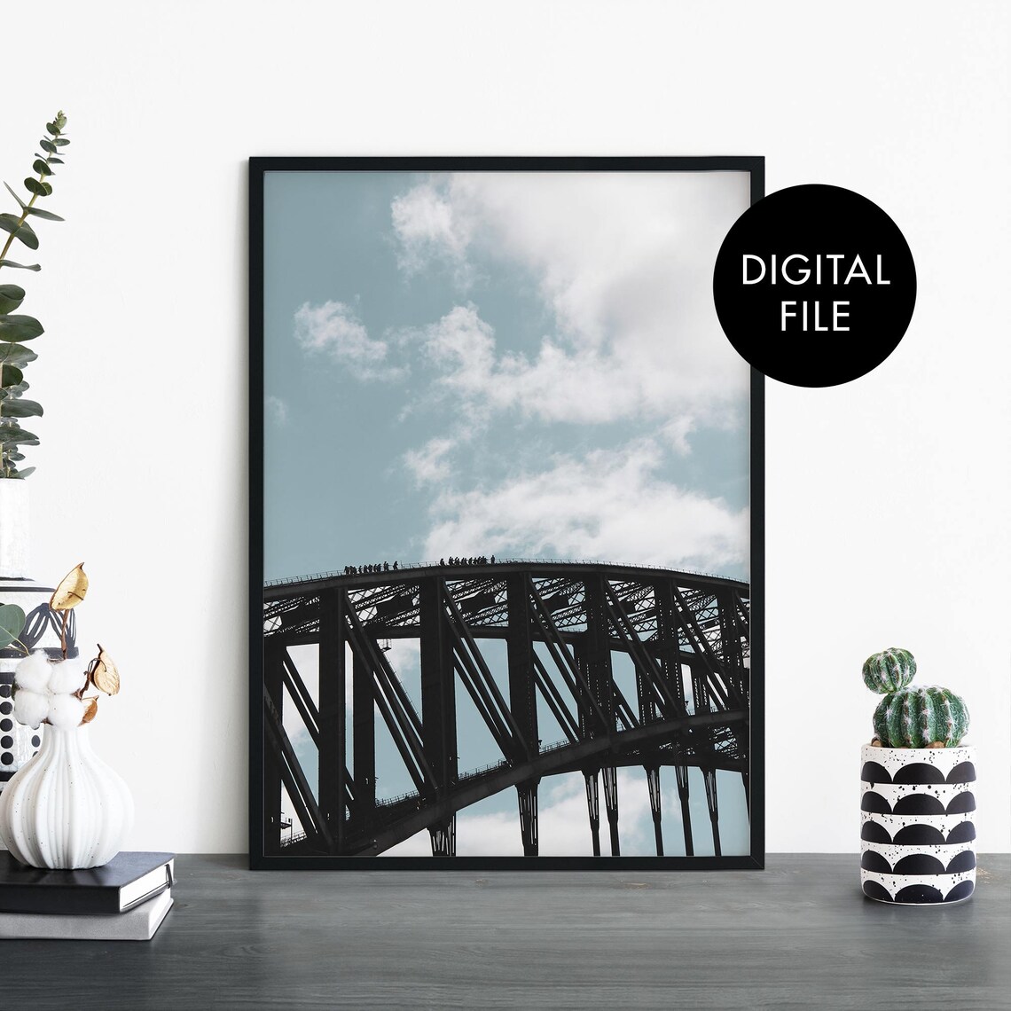 Sydney Harbour Bridge Climbers City Skyline Photo Travel Poster