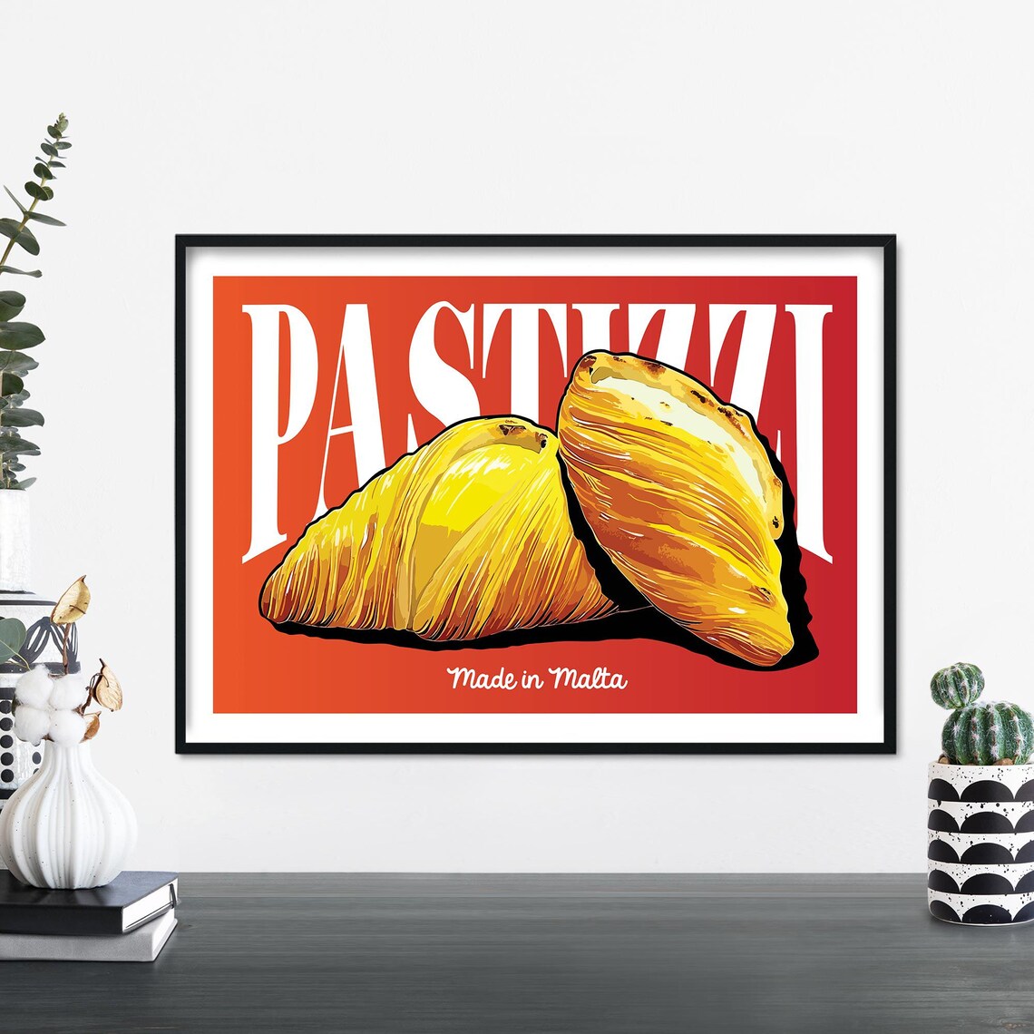 Retro Maltese Pastizzi Illustrative Art Print