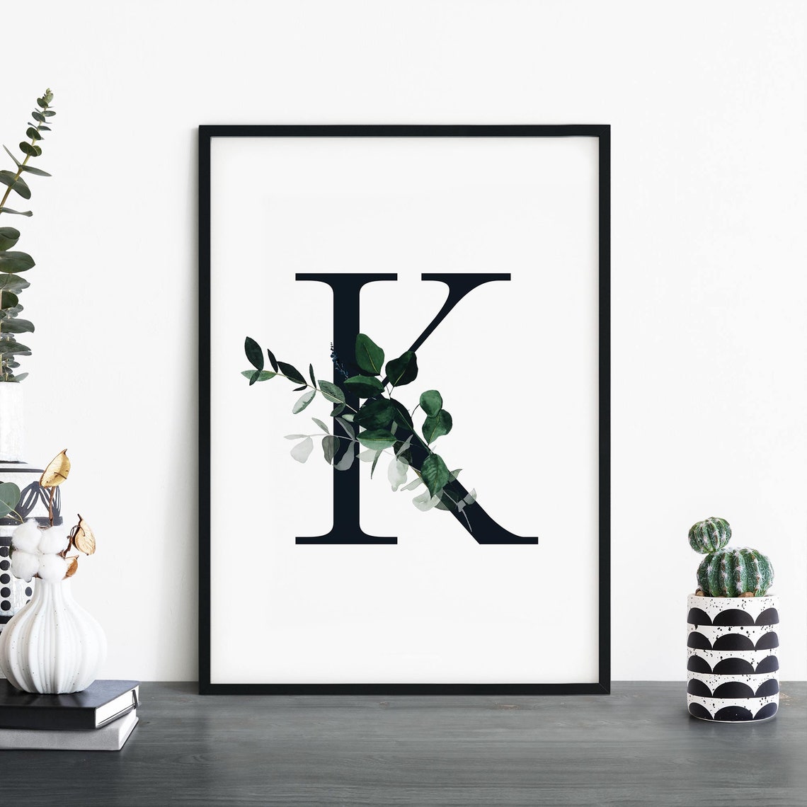 Letter K Alphabet Abstract Print Wall Art 4x6 5x7 A4 A3 A2 A1