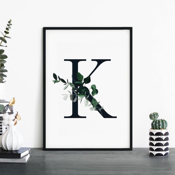 Letter K Alphabet Abstract Print Wall Art 4x6 5x7 A4 A3 A2 A1