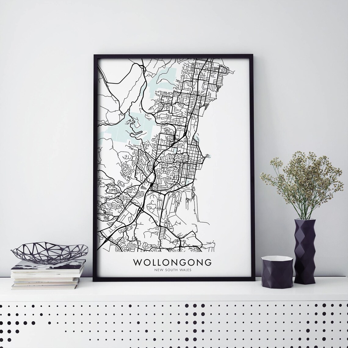 Wollongong New South Wales Australia Map Art Print