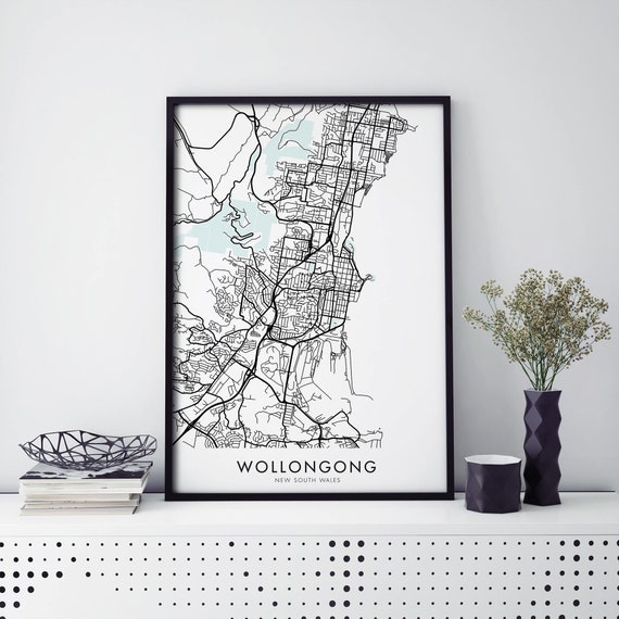 Wollongong New South Wales Australia Map Art Print