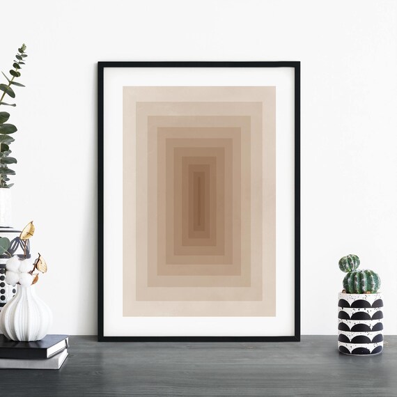 Illusion Modern Beige Abstract Print Wall Art 4x6 5x7 A4 A3 A2 A1