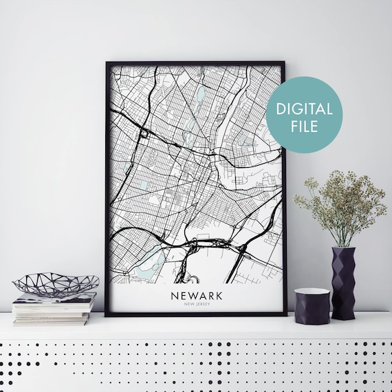 Newark New Jersey USA Minimalist City Map Modern Decor Poster
