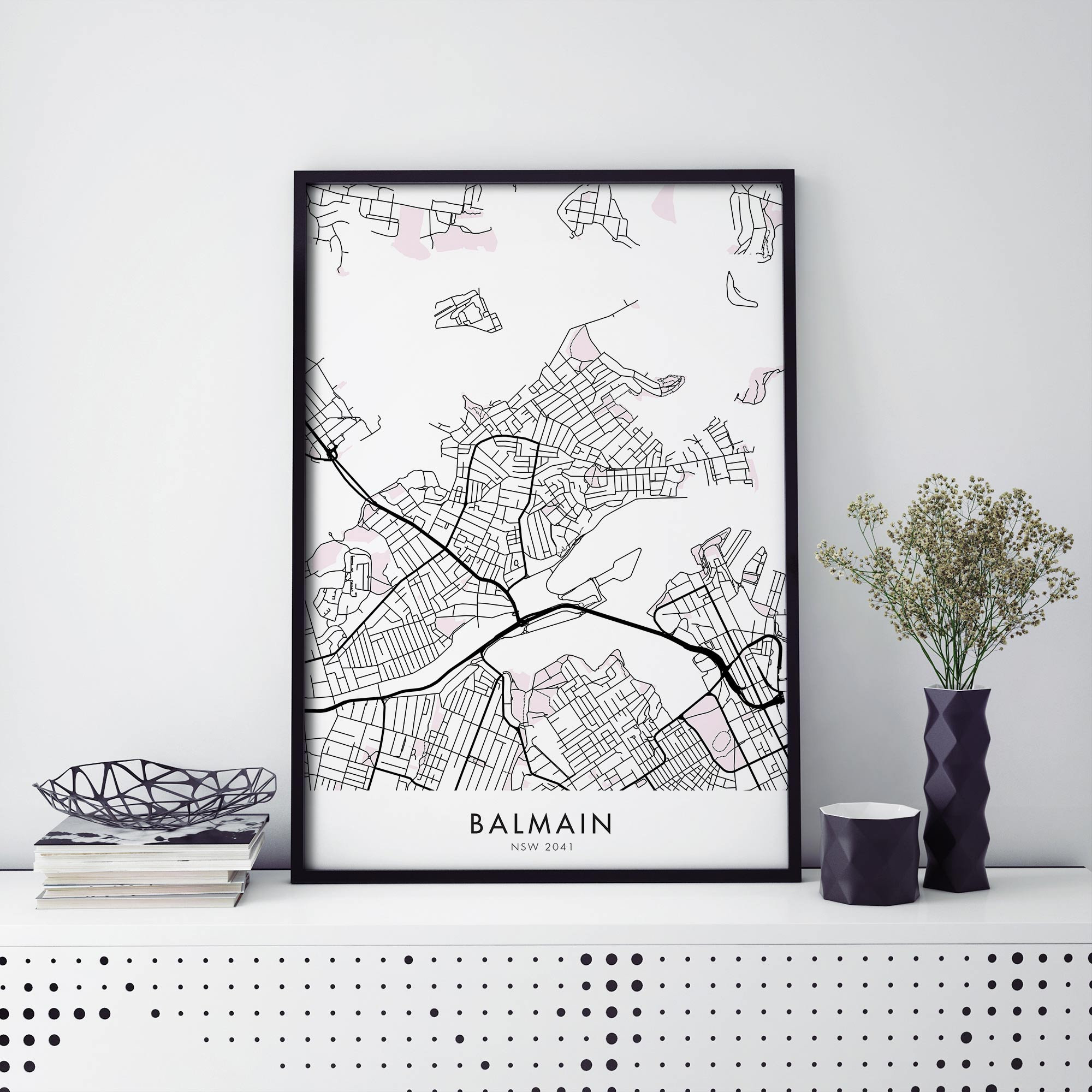 Balmain Sydney Australia Neighborhood City Map Poster Wall Decor