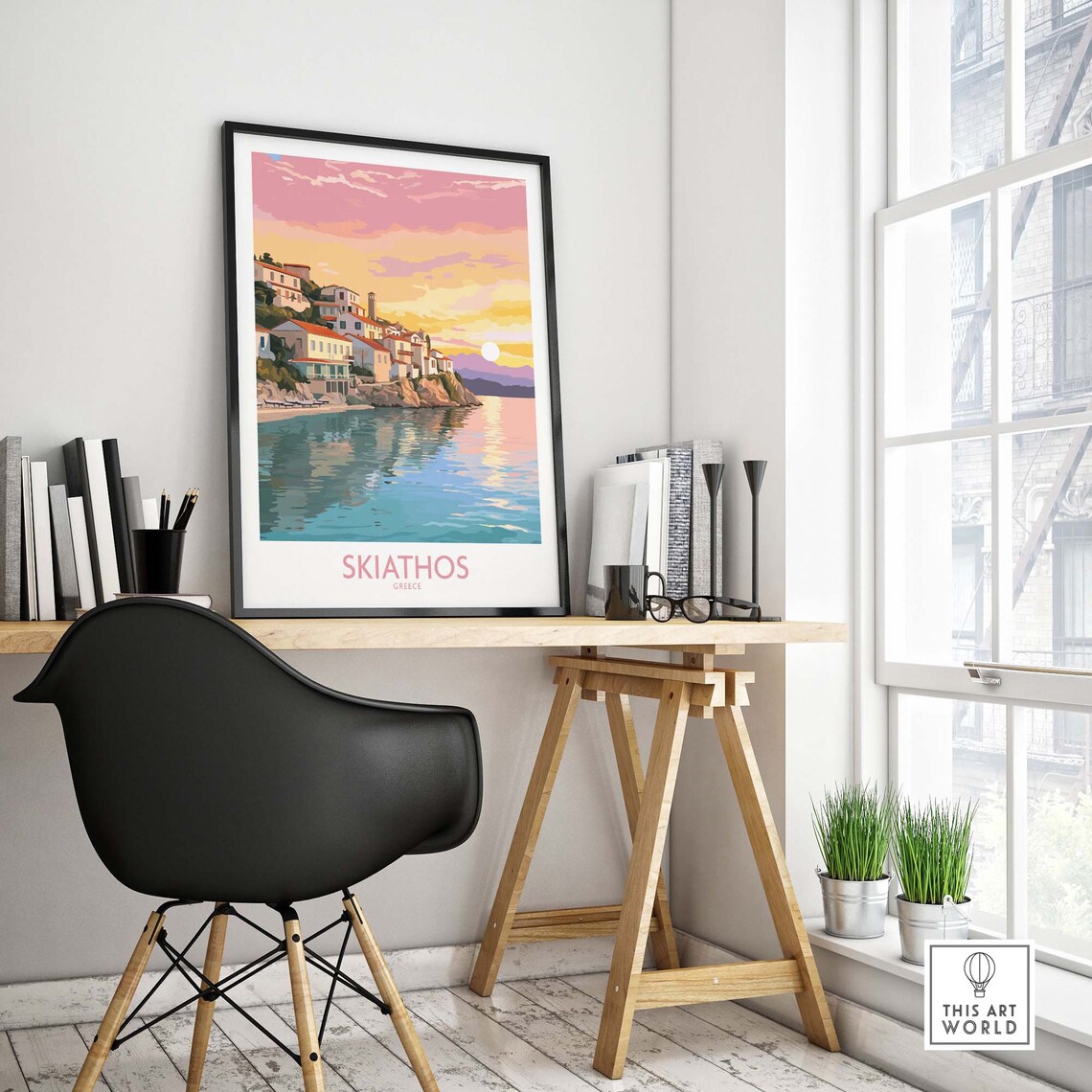 Skiathos Travel Poster, Home Decor Illustration - Image 4
