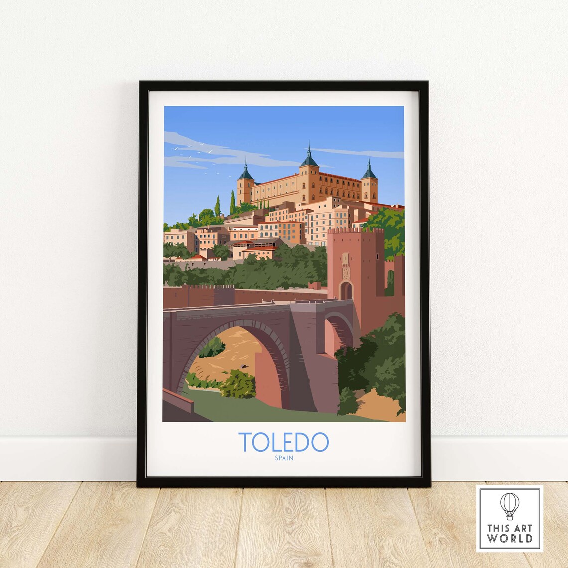 Toledo Spain Travel Poster, Wall Art Print