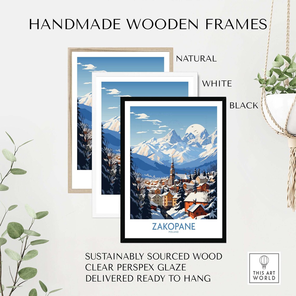 Zakopane Travel Poster, Personalized Illustration Artwork - Image 4