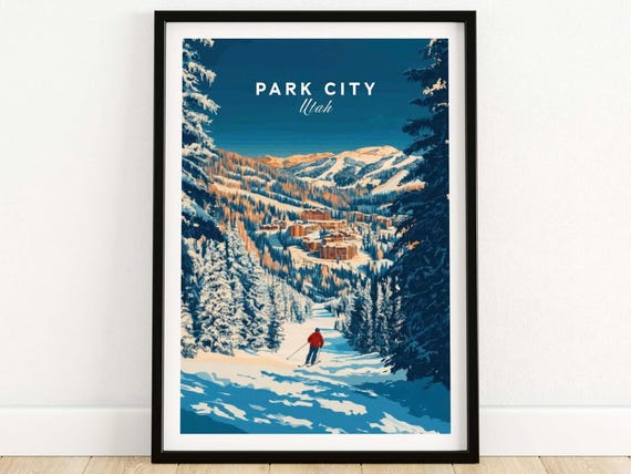 Park City Ski Resort Travel Print Wall Art Home Dcor Gift Lovers Utah Lover