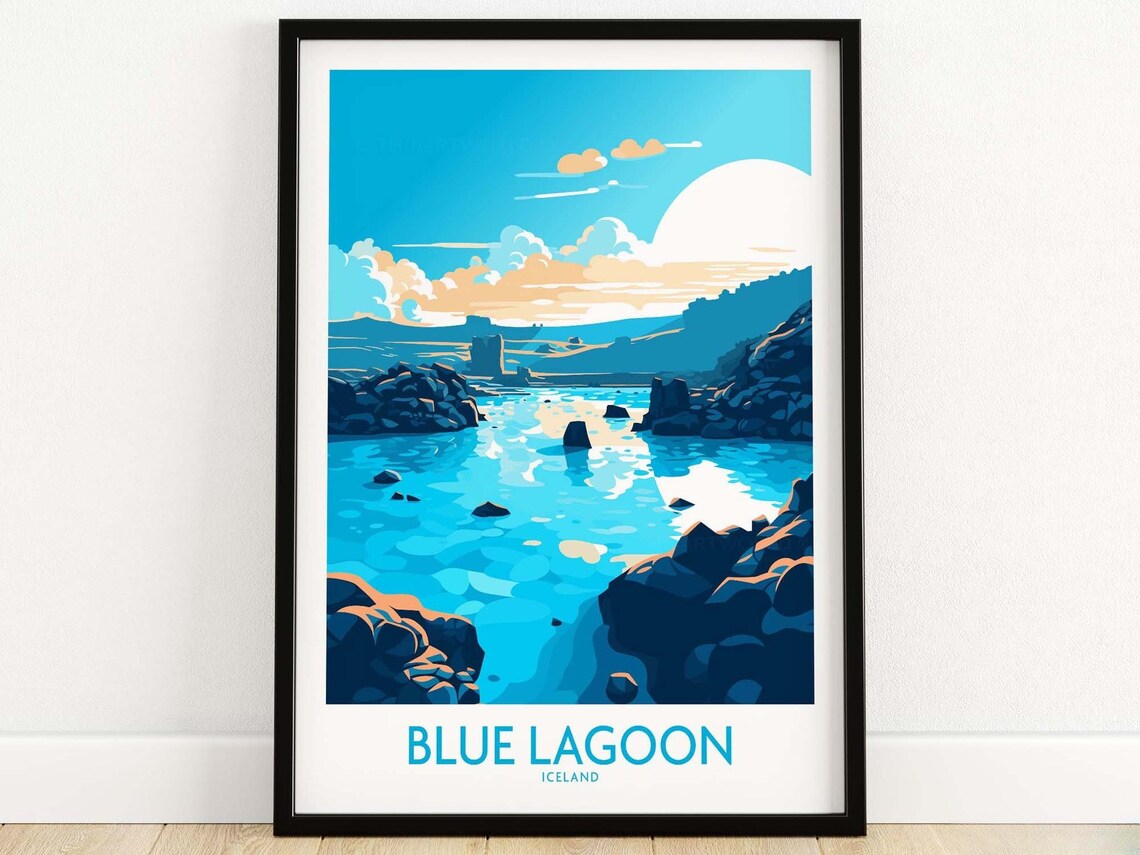 Blue Lagoon Iceland Travel Poster, Home Decor Print