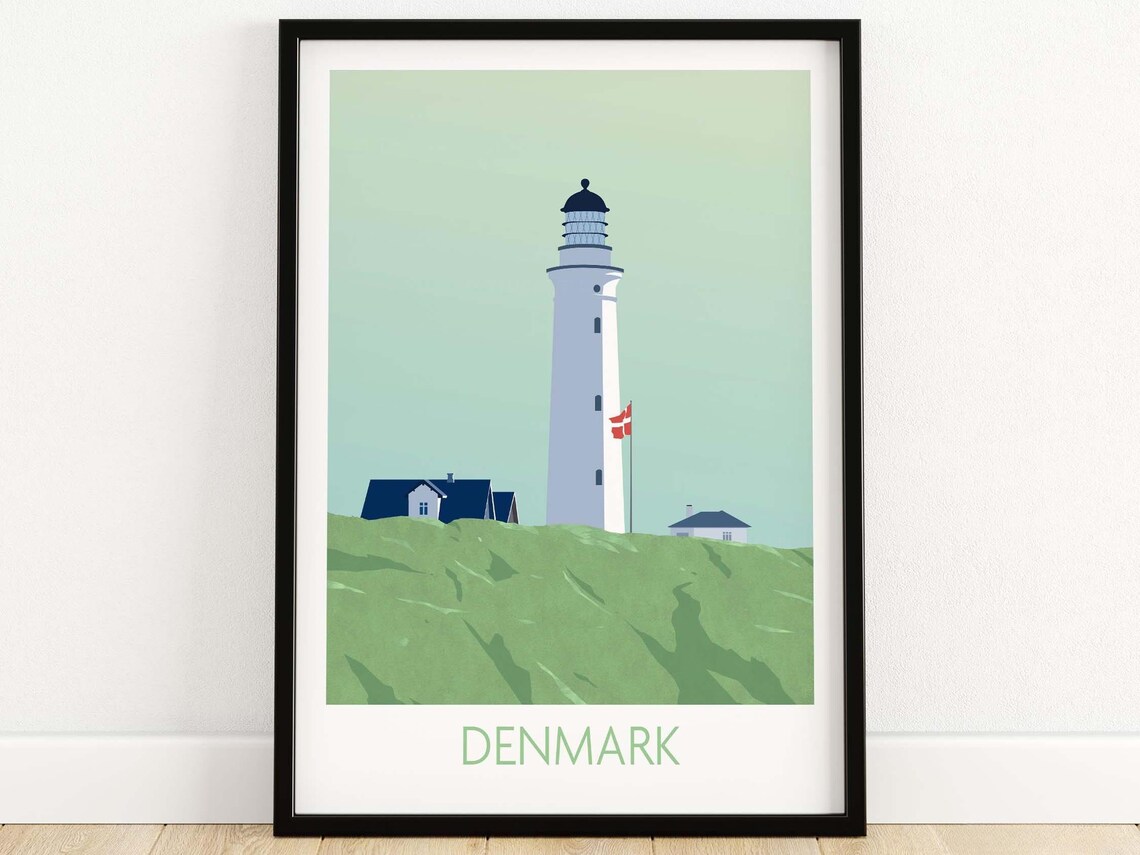 Denmark Travel Poster Print, Danish Wall Art Decor
