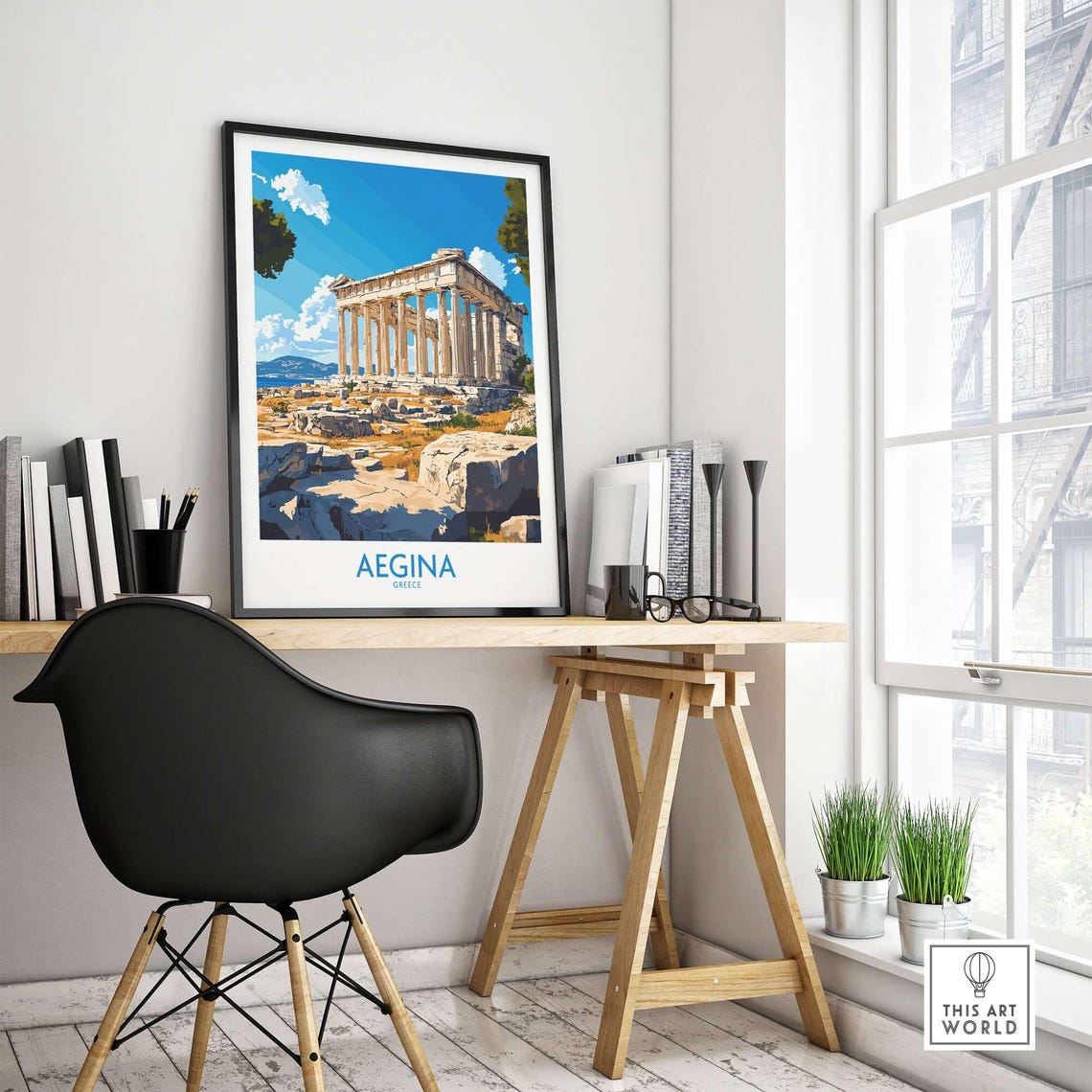 Aegina Travel Poster, Temple Of Aphaia - Image 4