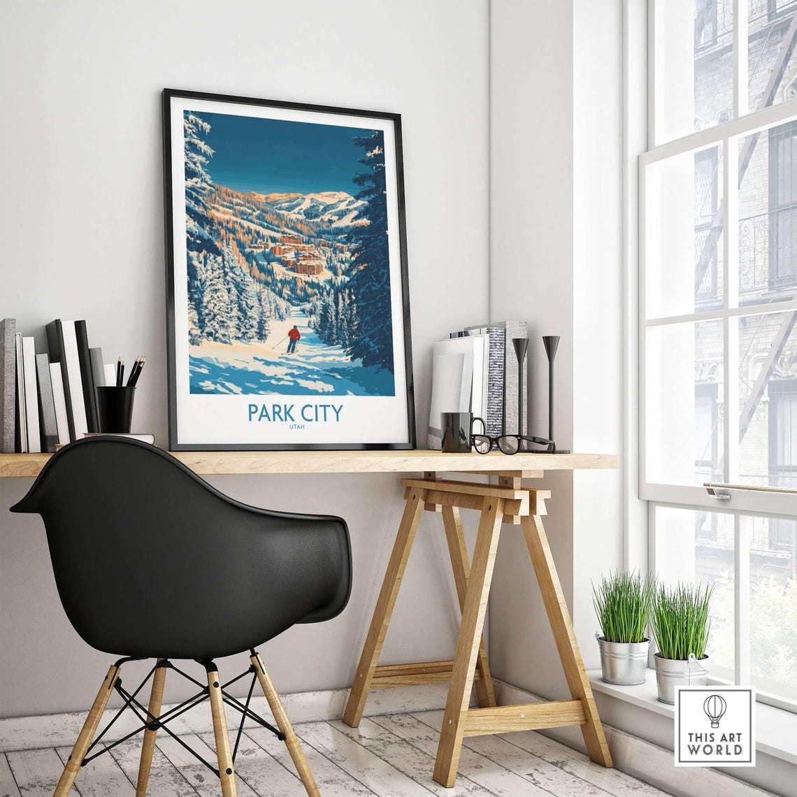 Park City Utah Skiing Travel Poster - Image 4