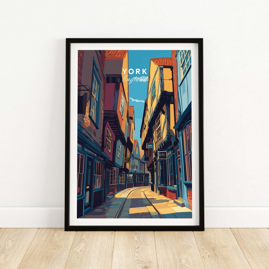 York England The Shambles Medieval Street Daytime Travel Poster
