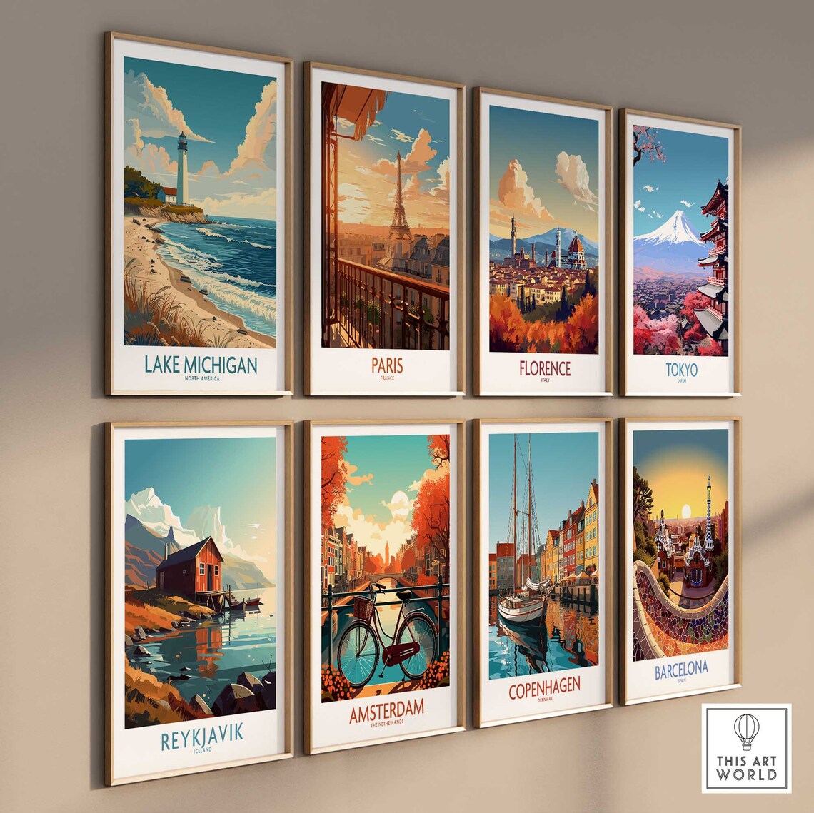 Lake Michigan North America Lighthouse Waves Sandy Beach Poster - Image 3