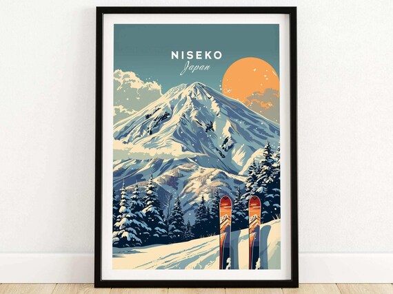 Niseko Ski Resort Travel Poster, Ski Decor