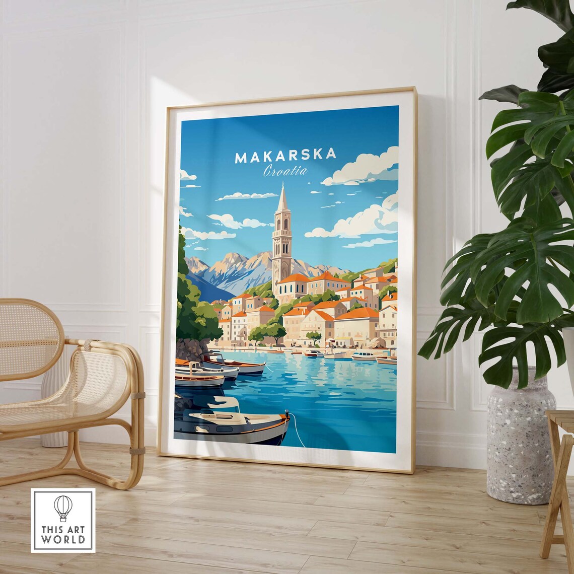 Makarska Croatia Travel Poster, Place Wall Art - Image 2