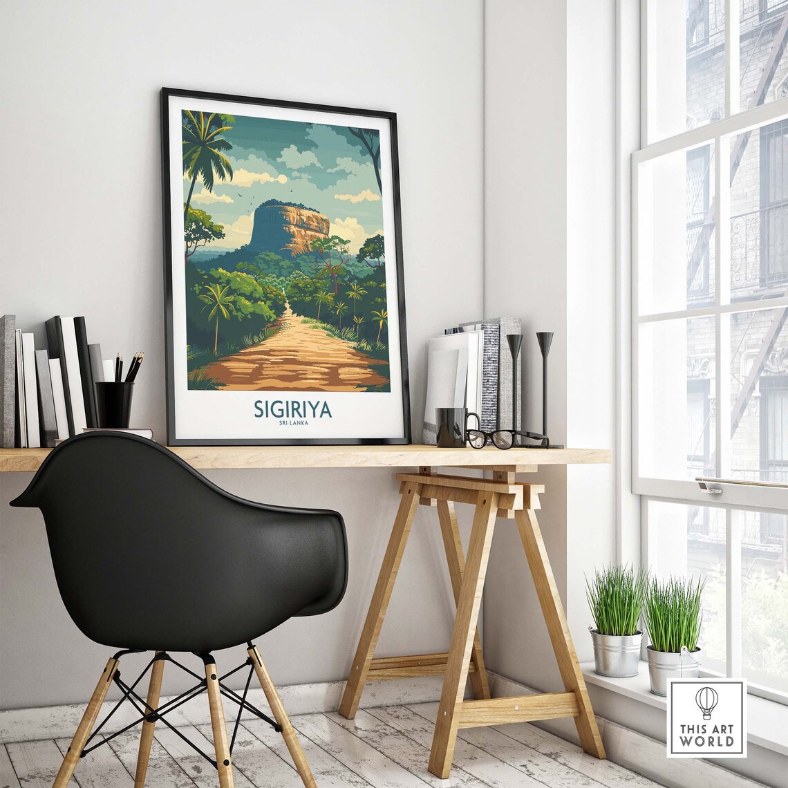 Sigiriya Sri Lanka Travel Poster, Wall Art Print - Image 4