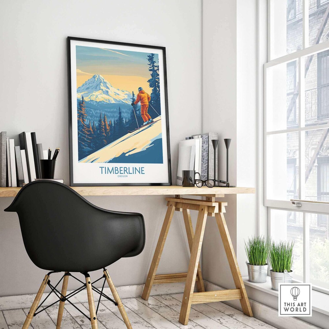 Timberline Ski Lodge, Ski Room Art Print - Image 4