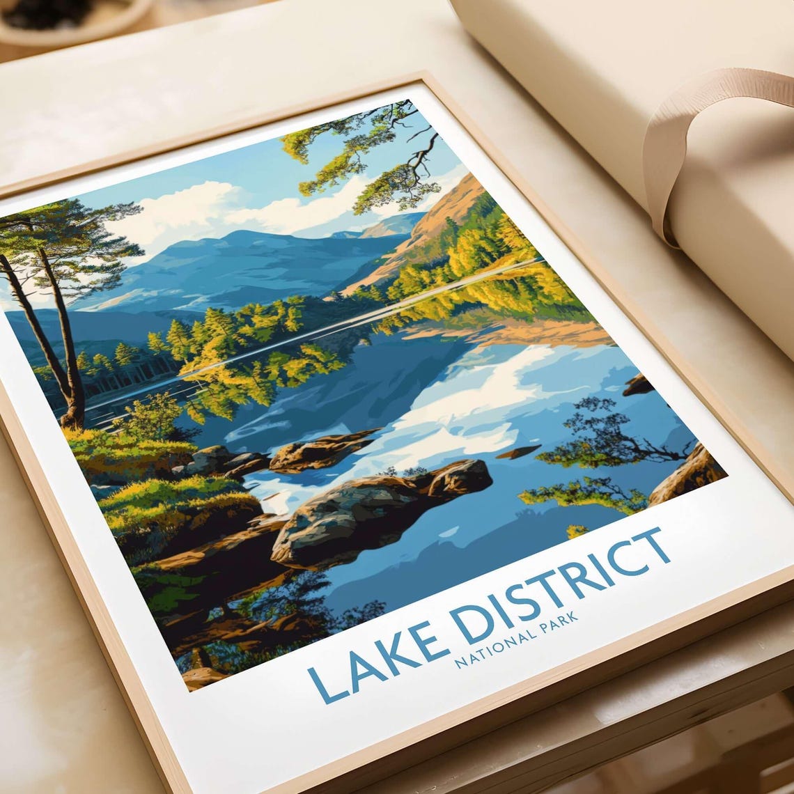 Lake District Travel Poster, Cumbria England