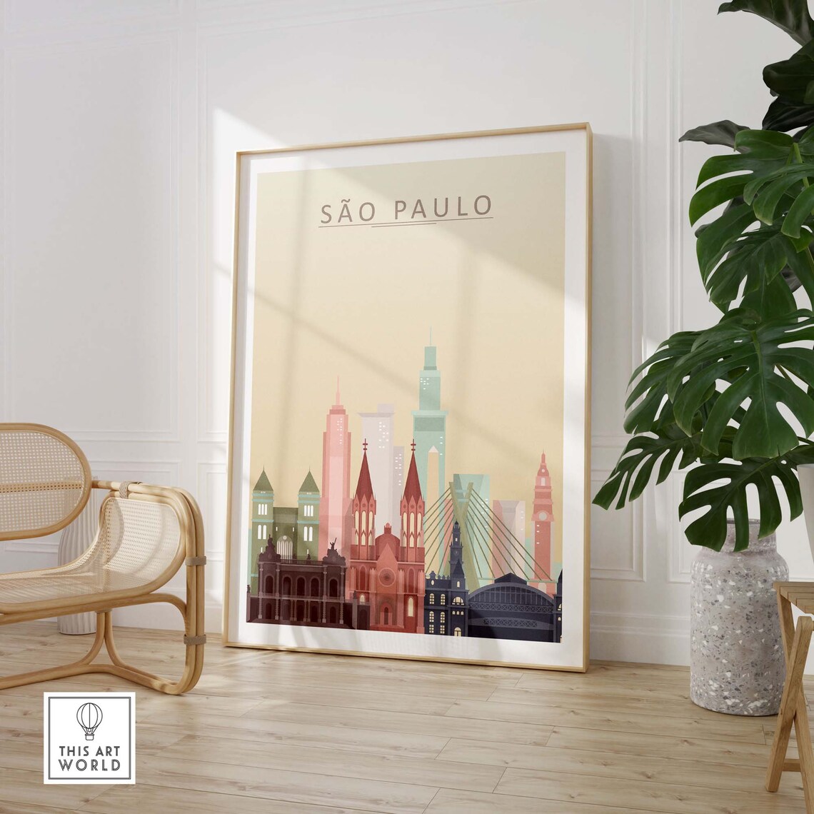 Sao Paulo Poster City Skyline Travel Poster - Image 3
