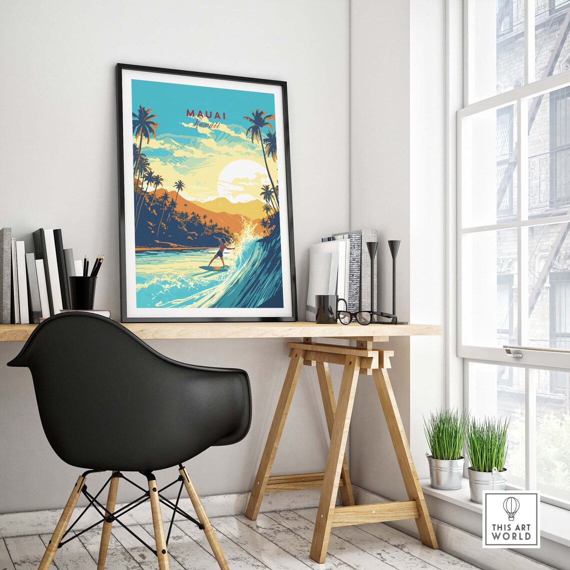 Maui Hawaii Surf Travel Poster, Home Decor Art - Image 4