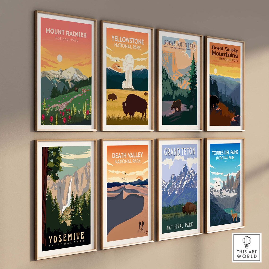 Mount Rainier National Park Travel Poster Art Print - Image 3
