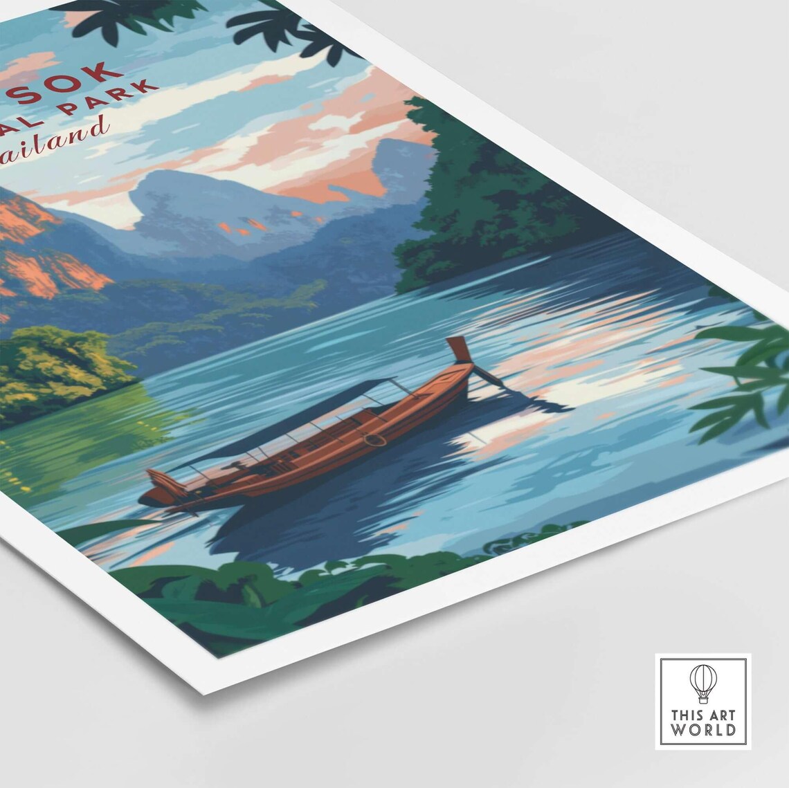 Khao Sok Wall Hanging, Thailand Illustration - Image 5