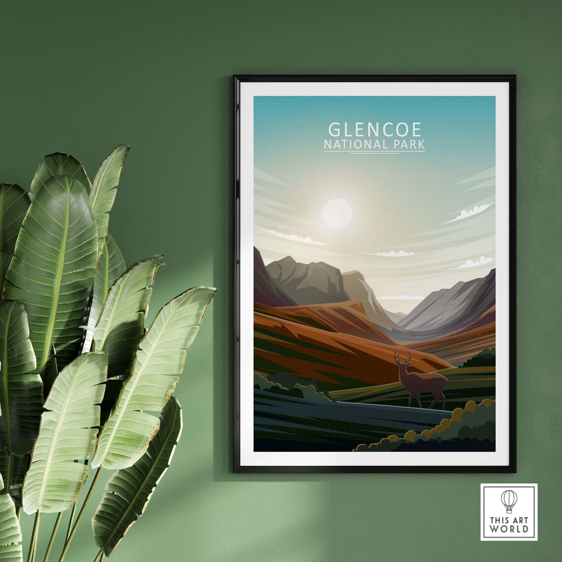Glencoe Travel Poster, Scottish Countryside Art Print - Image 3