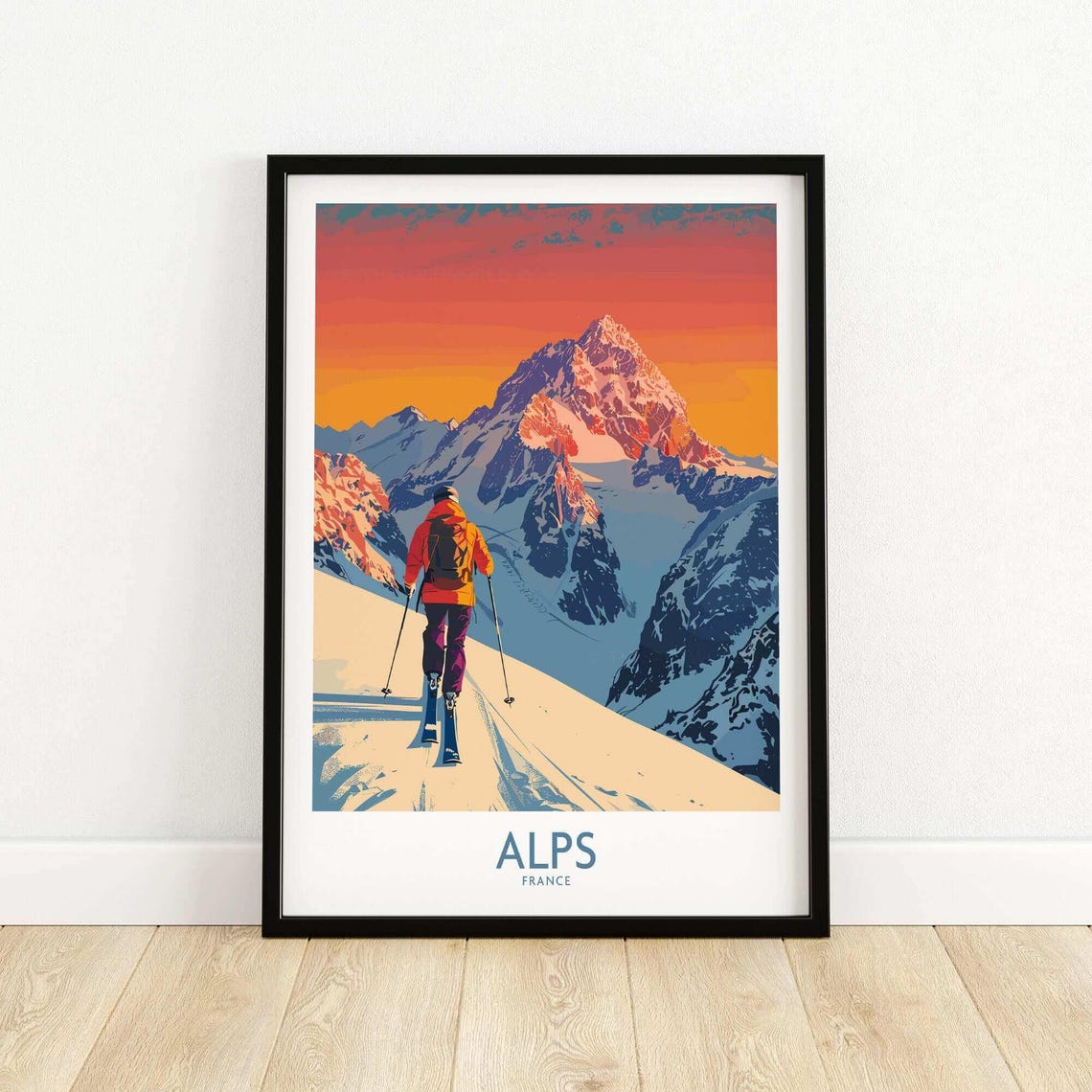 Alps Poster, Winter Sports Gift for Skier - Image 5