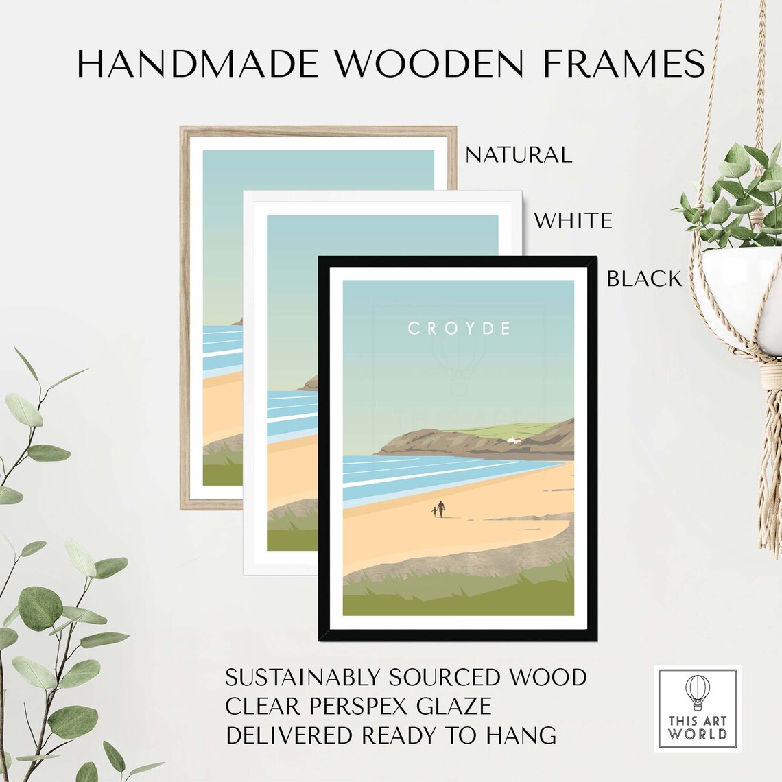 Croyde Beach Travel Poster, North Devon Artwork - Image 2