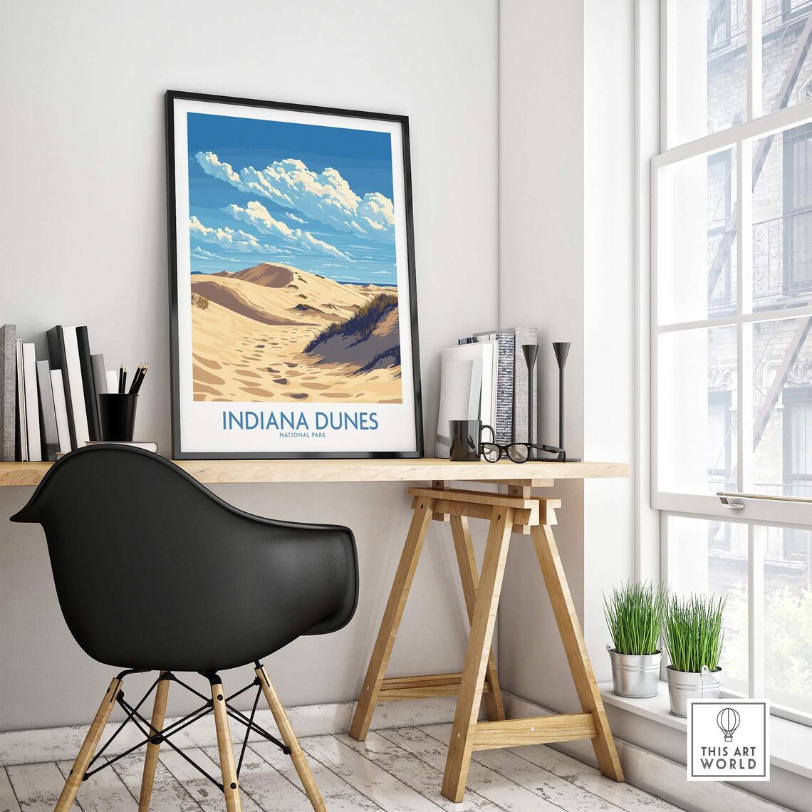 Indiana Dunes National Park Travel Poster, Illustration - Image 4