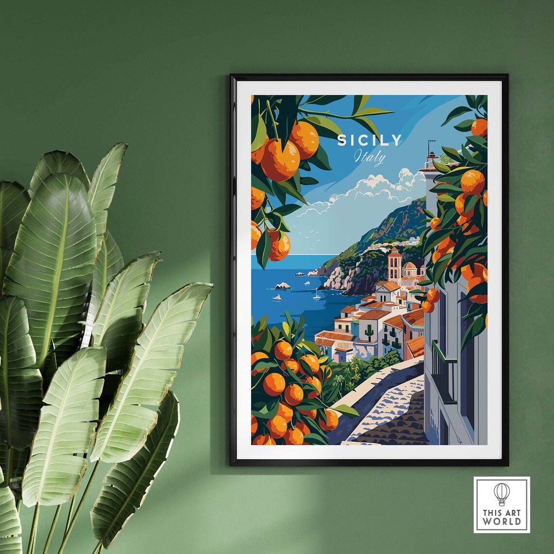 Sicily Travel Poster, Italy Travel Art Print - Image 2