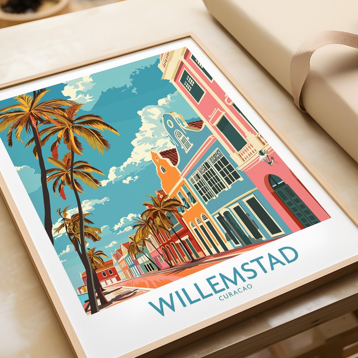 Willemstad Curacao Travel Print Wall Art Poster Gift Caribbean Island Gift