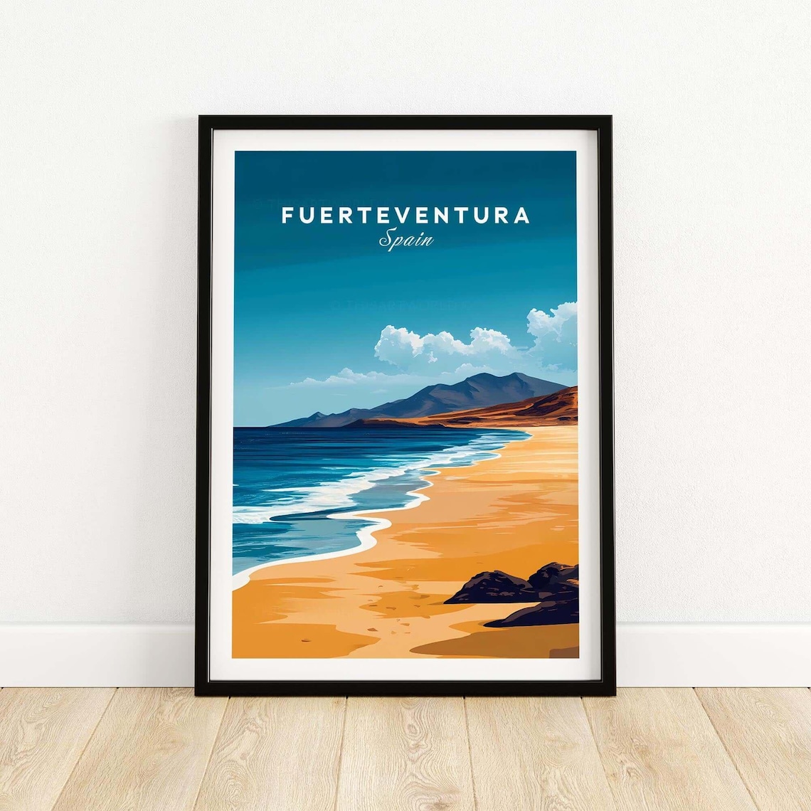 Fuerteventura Travel Poster, Spain Canary Islands