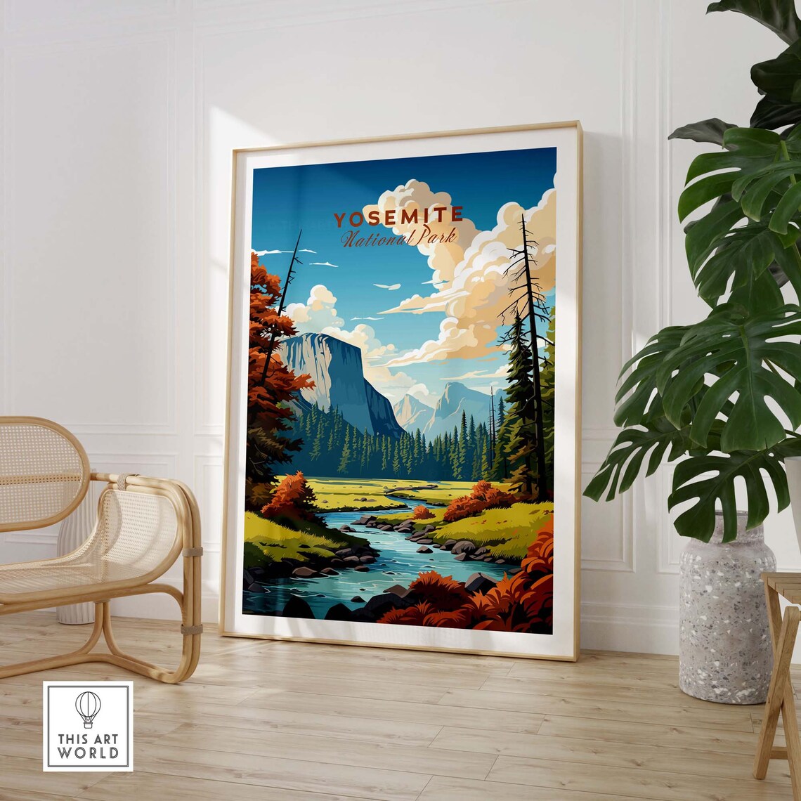 Yosemite National Park Art Print, Nature Illustration - Image 3