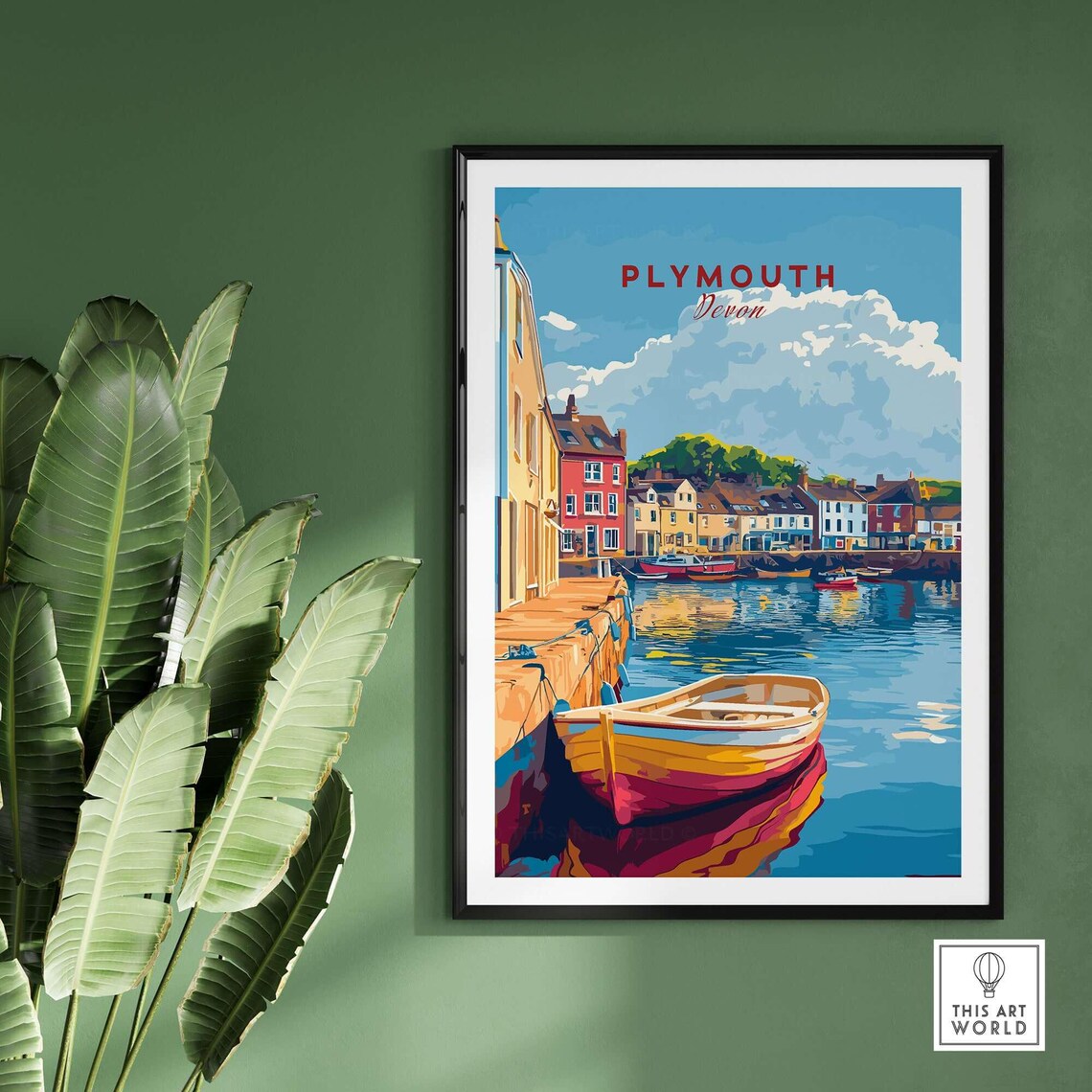 Plymouth Travel Poster, Devon Housewarming Gift - Image 2