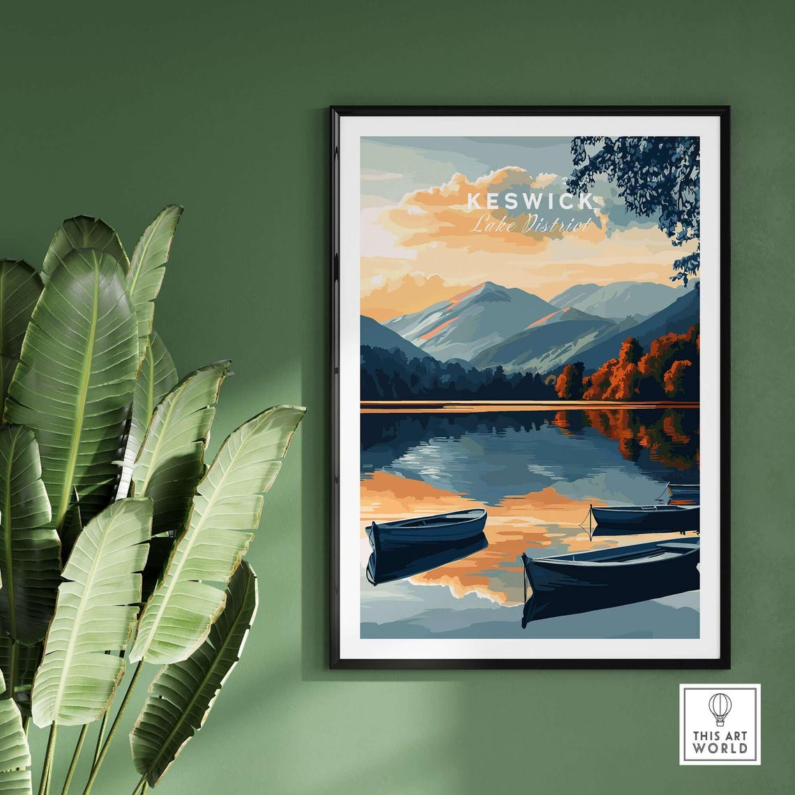 Keswick Wall Art Poster, Lake District Decor - Image 2