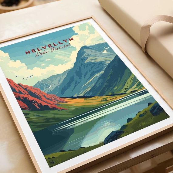 Helvellyn Travel Print Wall Art Poster Home Decor Artwork Gift Illustration Lover