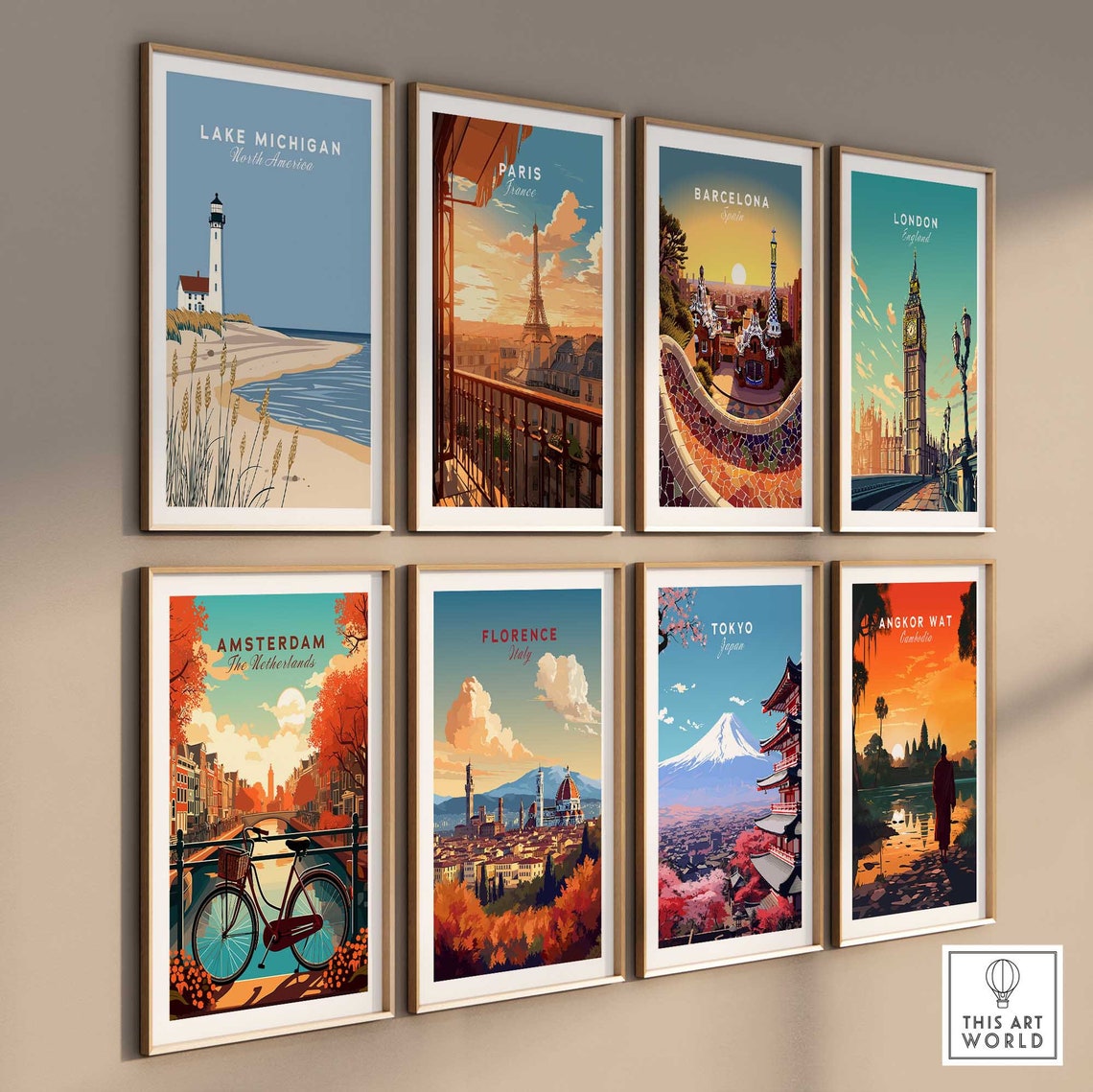 Lake Michigan North America Lighthouse Sandy Dunes Beach Poster - Image 3