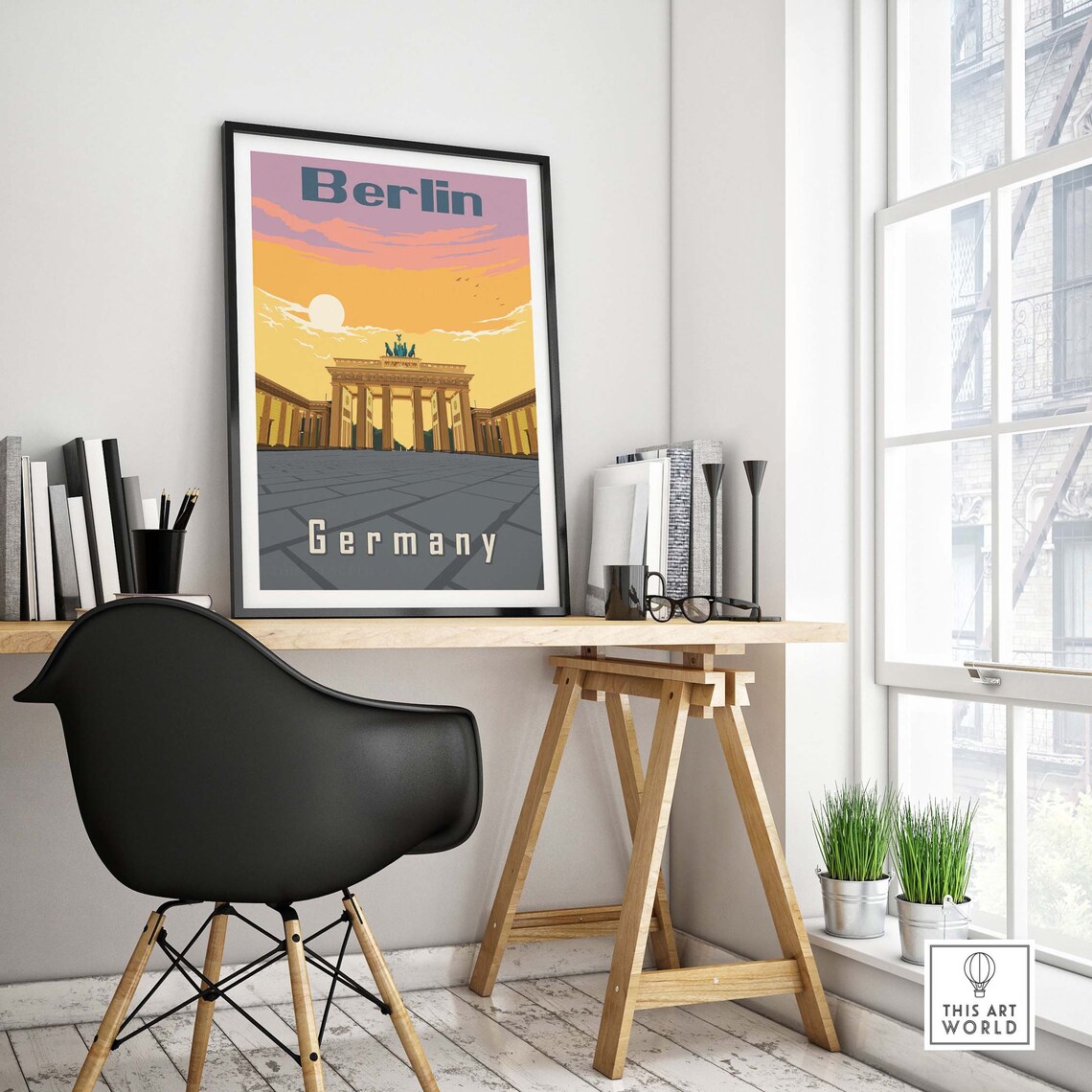 Berlin Travel Poster, Brandenburg Gate Home Decor - Image 4