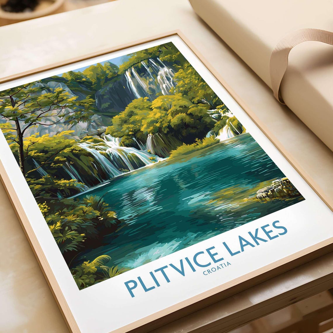 Plitvice Lakes Croatia Travertine Cascades Turquoise Lake Poster