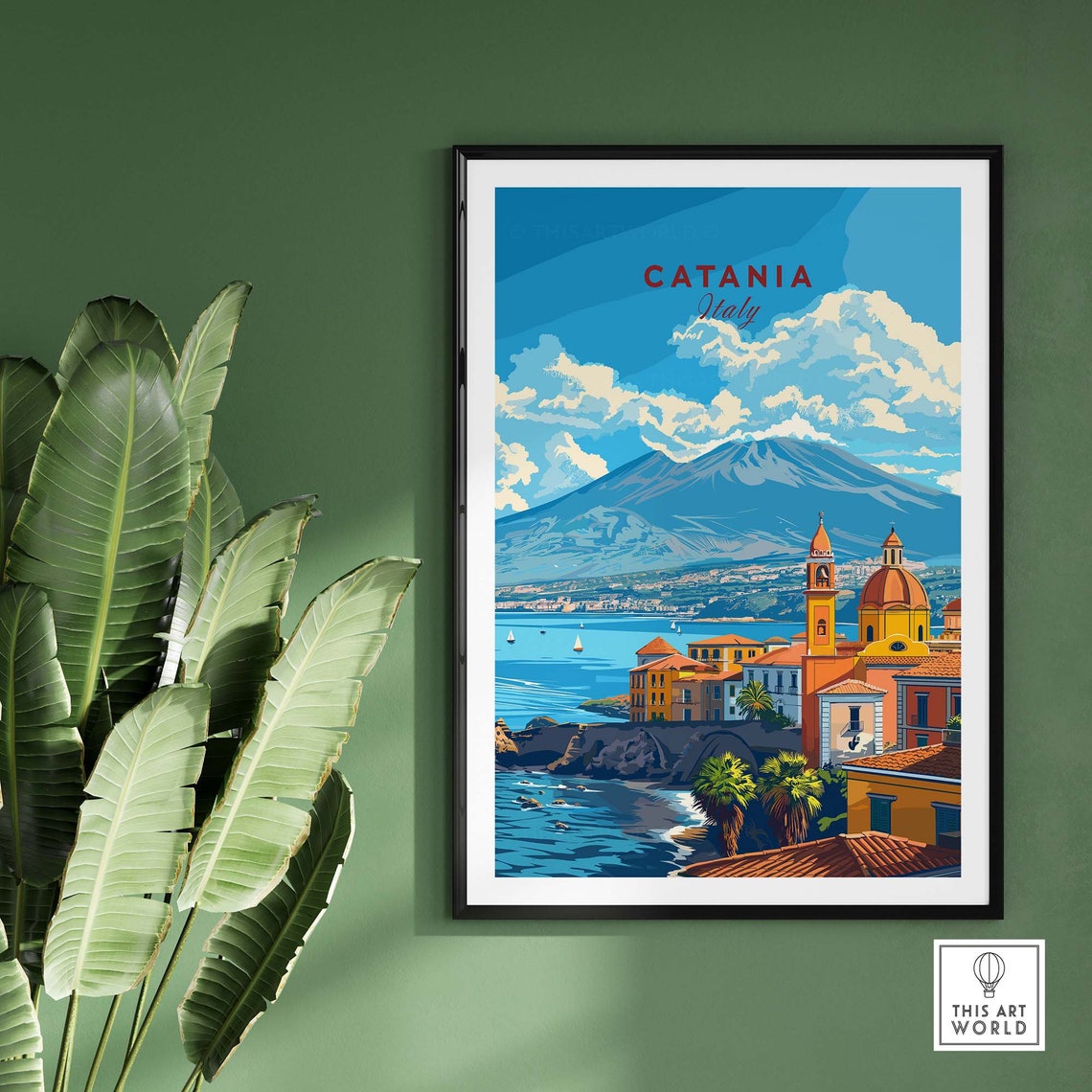 Catania Poster Italy Sicilytravel Poster Catania Artwork Poster Gift Italy Home Decor Catania Illustration Art Lover Italy Print Catania - Image 2