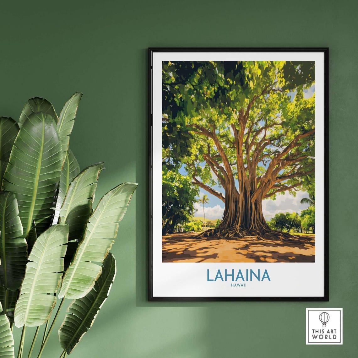 Lahaina Banyan Tree, Maui Hawaii Travel Poster - Image 2