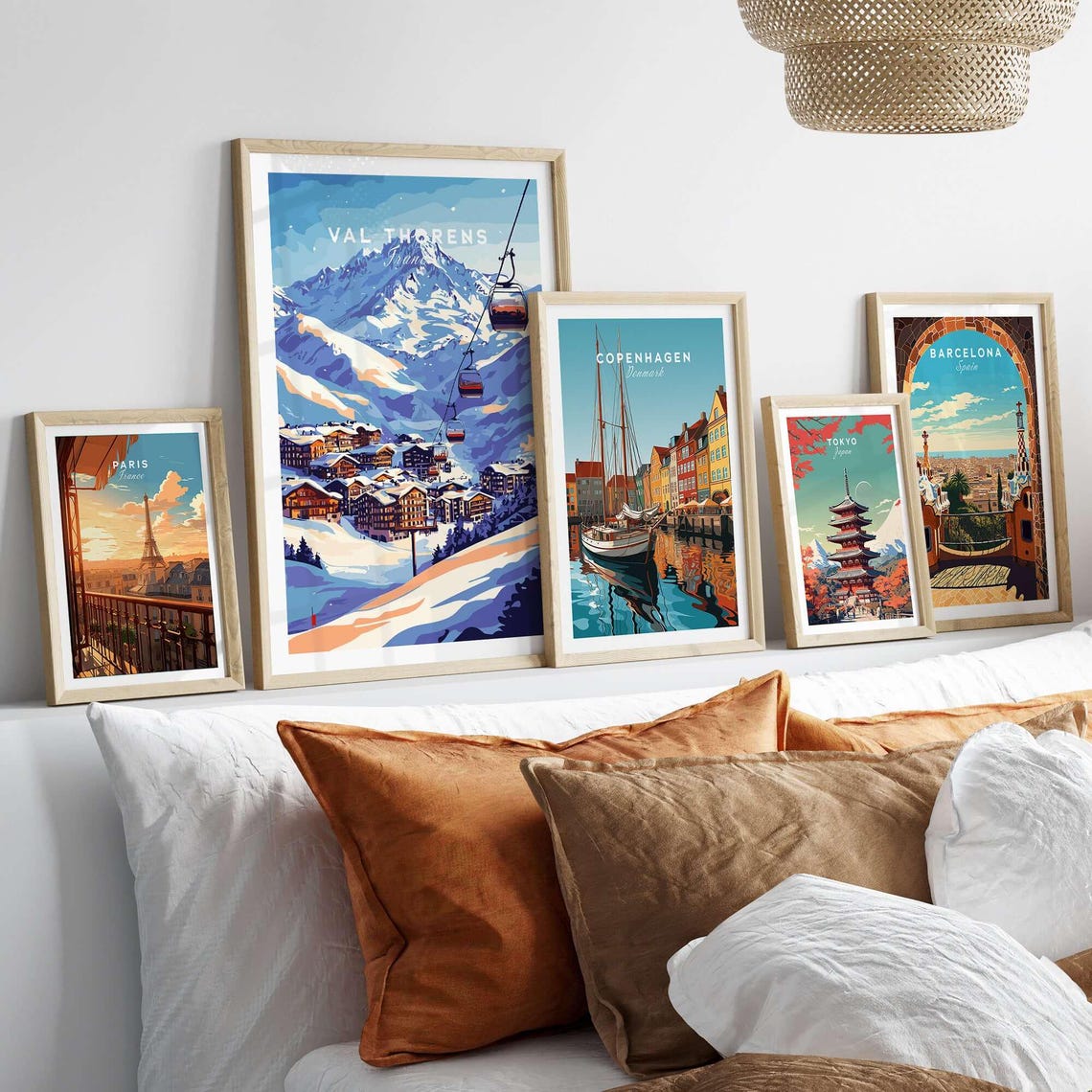 Val Thorens France Ski Poster, Chairlift Scene - Image 3