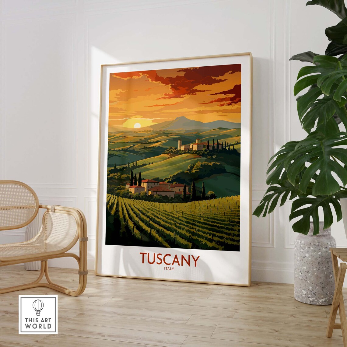 Tuscany Italy Travel Poster, Tuscan Wall Art Print - Image 2